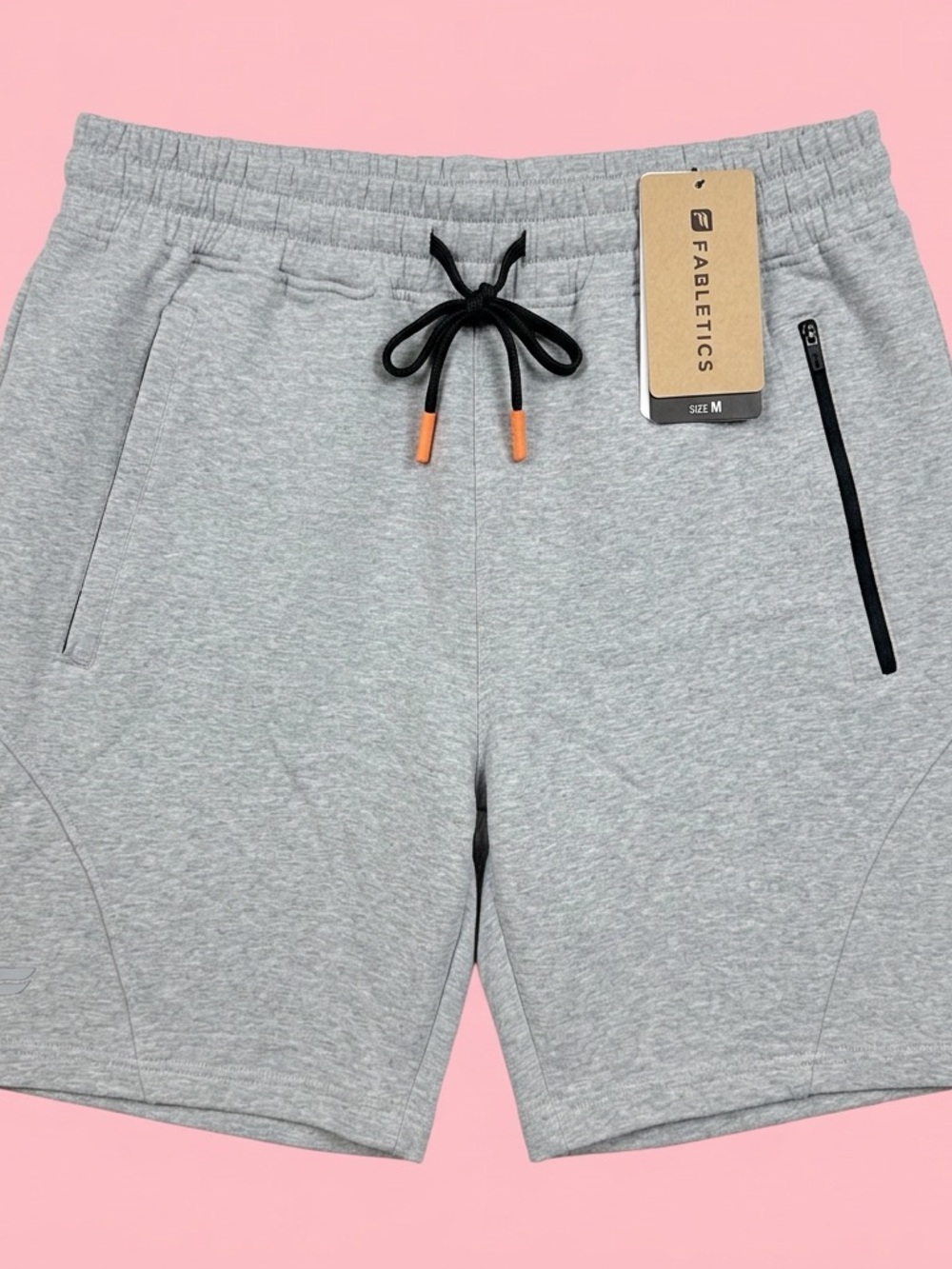Men’s Light Gray Athletic Drawstring Shorts with Black Trim